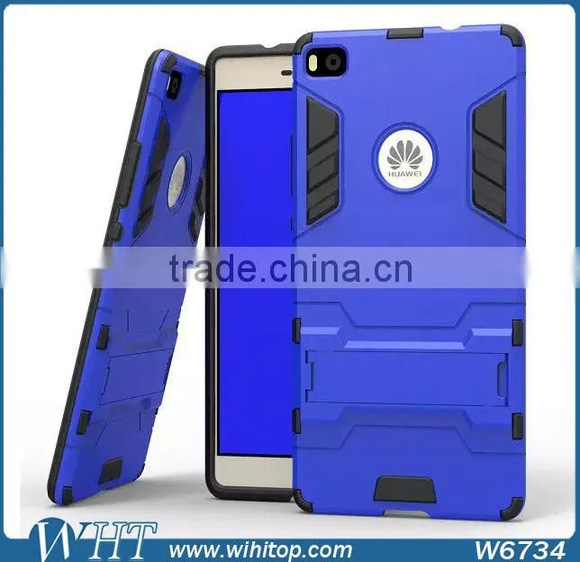 For Huawei P8 Phone Case, TPU PC Hybrid Armor Stand Mobile Phone Case for Huawei P8