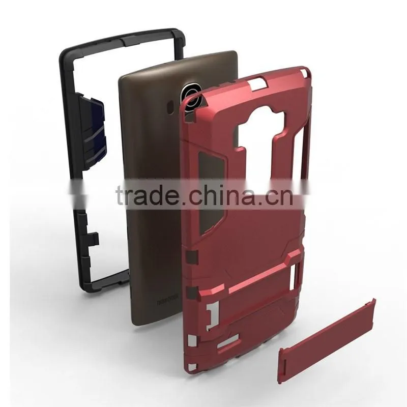 Hot Selling Hybrid Kickstand TPU PC Armor Case Iron Man Cellphone Case For LG G4 Note