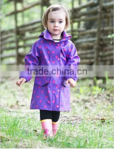 pvc kids rainwear with logo