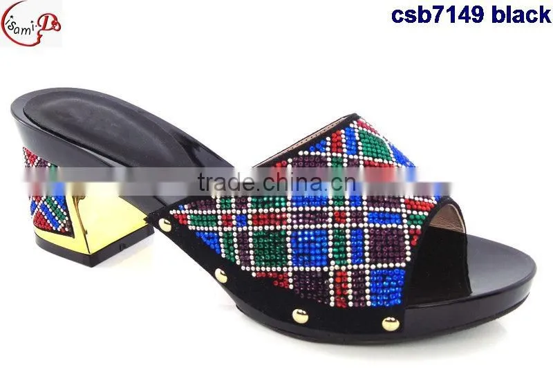 CSB7149 black - blue New coming design Italian style hot selling beautiful high quality shoes for matching clothes