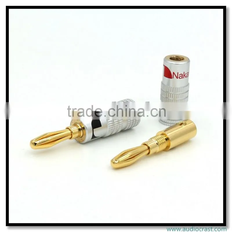 OEM 24K Gold Plated wiring connector Banana plug Speaker wiring plug