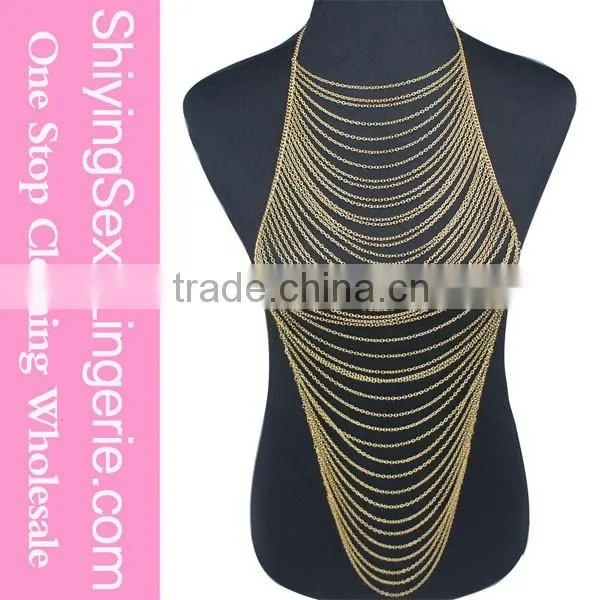 Elegant Multi-layer Silver Tassel Bikini women body chain