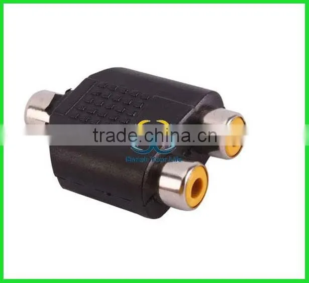 1 to 2 RCA PLUG AV Splitter Converter Adapter RCA Audio Adapter