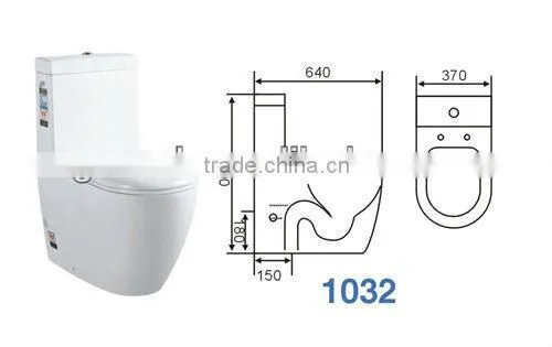 Washdown two-piece toilet with watermark for Australia Market #1032
