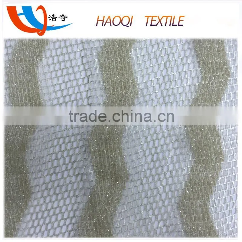 see through polyester mesh fabric with silver fiber