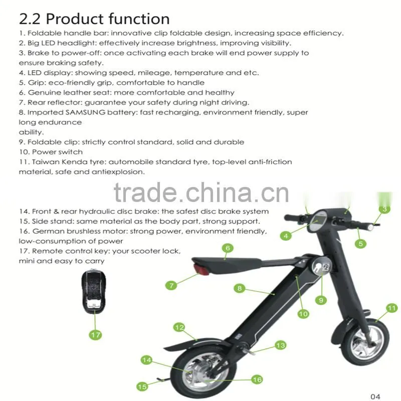 240w 36V electric power CE certified high quality et scooter