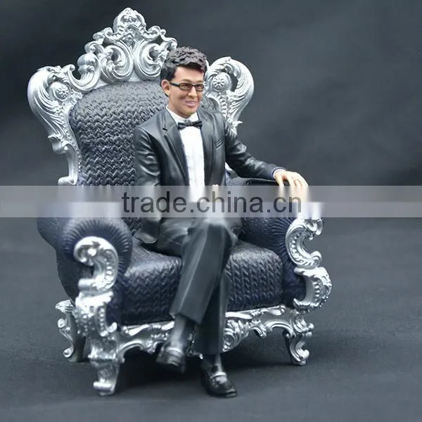 resin wedding favors sitting man figure
