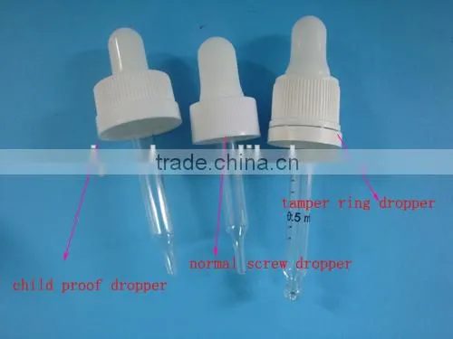 glass bottle with CRC dropper, glass essential oil bottle with child proof dropper