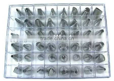 Stainless Steel 48 pcs cake decorating metal nozzle pastry piping tips