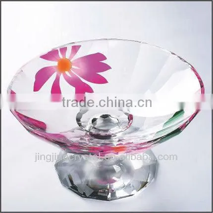 Hot selling crystal glass fruit bowls arc clear glass salad bowls
