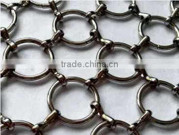 Chain braid ring mesh for building exterior and interior decoration