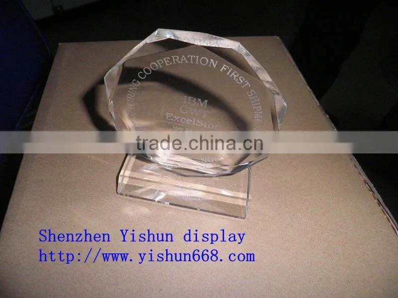 Custom acrylic trophy award with stand