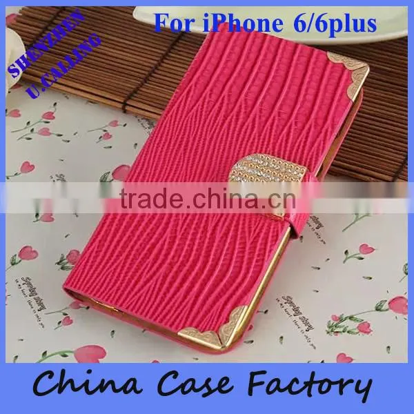 High Quality Crocodile Pattern Flip Leather Case With Card Slots For iPhone 6s