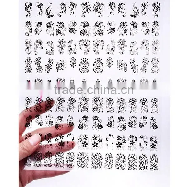 108 one sheet pink nail foil sticker 3D Flower nail decoration foil paper