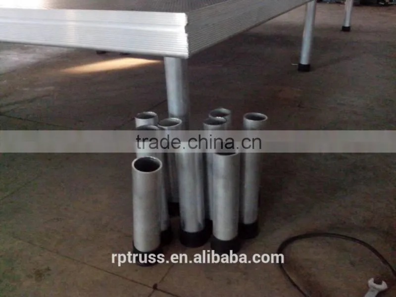 Hot selling RP aluminum plywood portable stage with adjustable legs