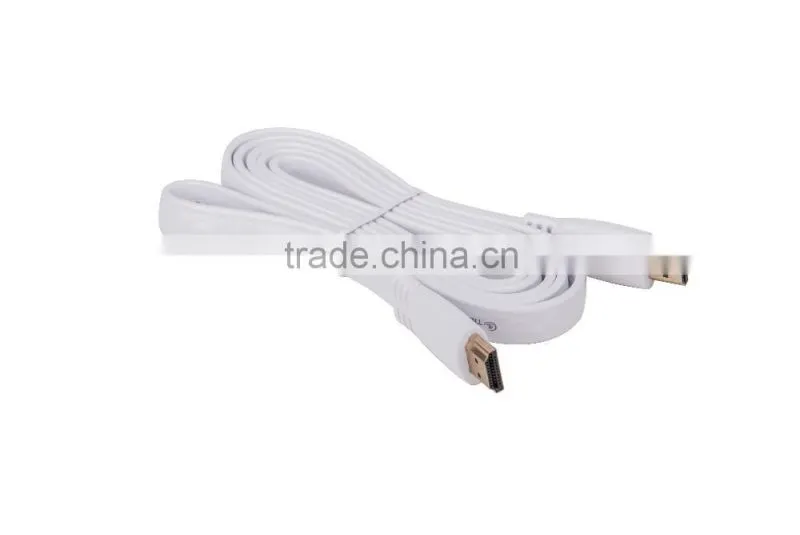 Black white green blue orange pink male to male 1.5m flat hdmi cable
