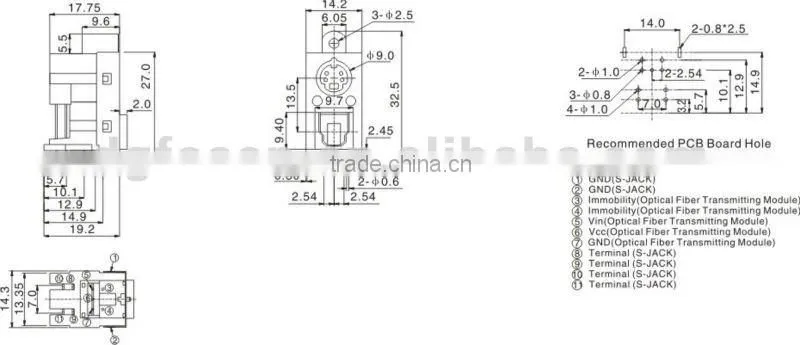 AV pin jack/ optic fiber connector DQT(R)-020