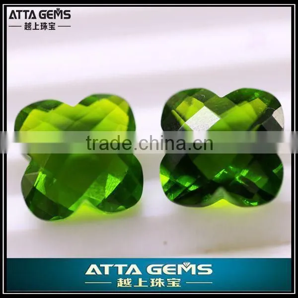 apple green glass-plum blossom cut created quartz