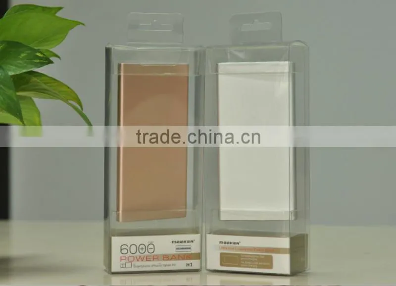 2016 Super Slim Portable High Capacity 6000mah Power Bank For Mobile Phone and Tablet