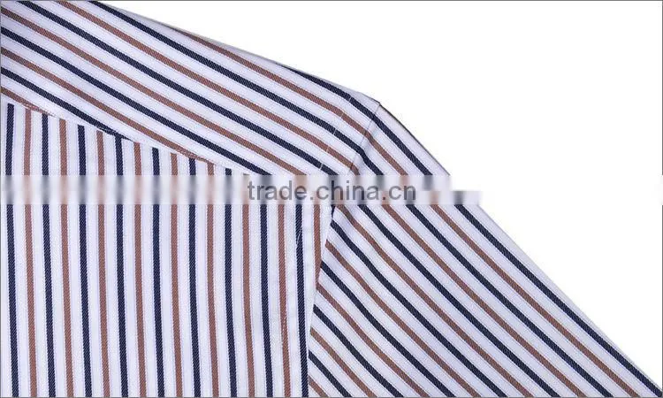 Vertical stripe cotton twill fashion men dress shirt