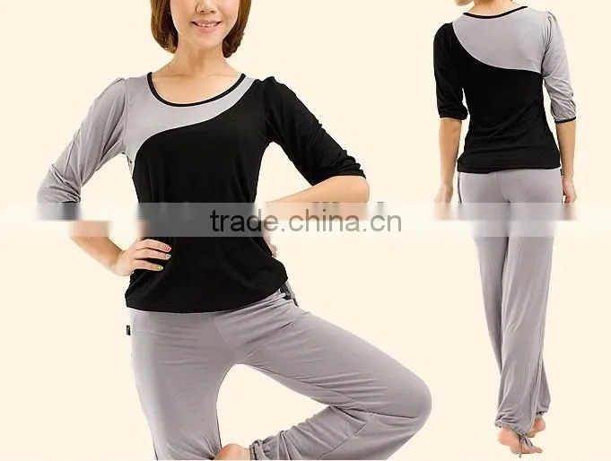 Bamboo Fiber Elegant Ladies Sportwear Fintess Yoga Wear