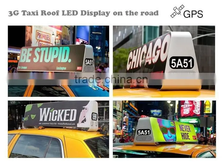wholesales P6 HD taxi roof outdoor advertising led display screen sign for message