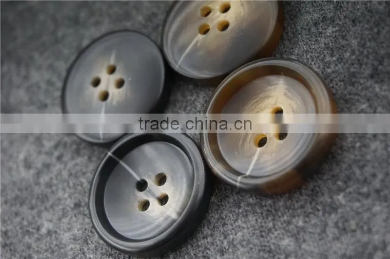 CAFE COLOR 4-HOLES RESIN FASTENER BUFFLO BUTTON FOR GARMENT