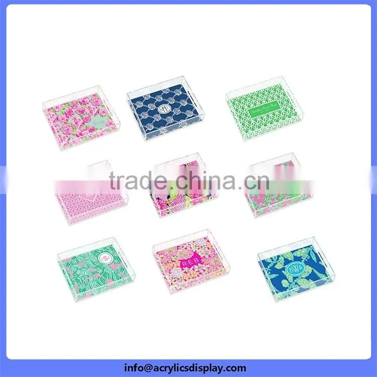 Bottom price First Grade black rectangular acrylic trays