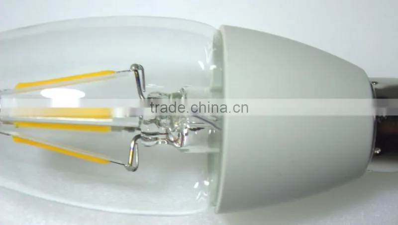candle shape warm white 400lm 2.5w E14 led bulb filament