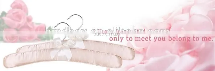 Fabric satin padded clothes hanger wholesale