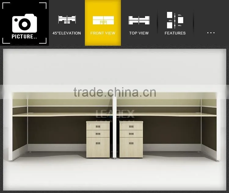 Luxury wooden open workstation partition modular cubicle office 4 person workstation