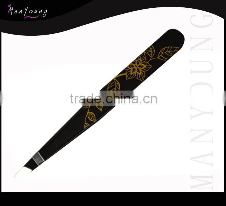 Eye Brow Tweezers Black Color Manicure Instruments