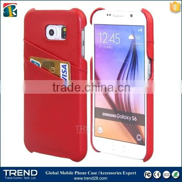 new product thin card slot pu leather case for samsung galaxy s6