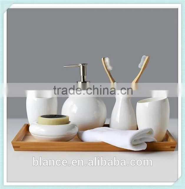 white hotel and family bathroom accessory sets