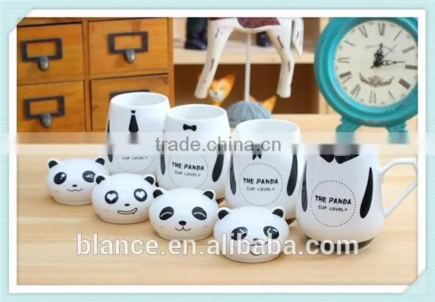 lovley panda mug with panda shape and mug with panda design lid