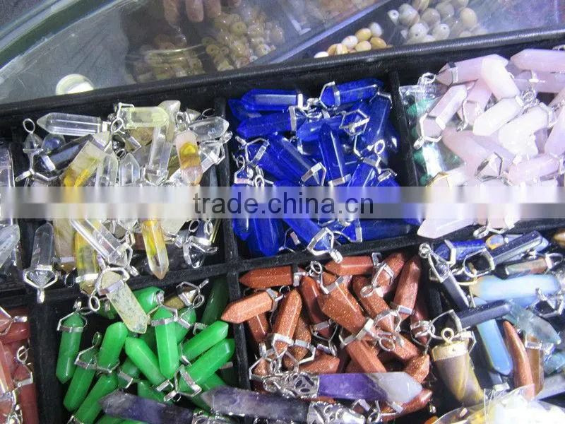 Faceted all kinds pure natural crystal pendant,healing crystal pendant for necklace