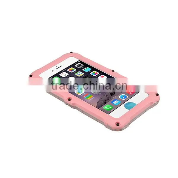 Screws Waterproof 360 Degree Full Protective Case Cover for iPhone 6 6S Pink