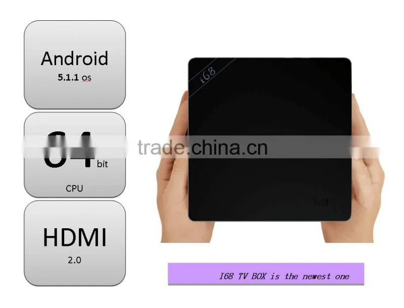 Original New arrival ! Android 5.1.1 RK3368 Octa Core Android TV Box I68 2G/8G 2.4G/5GHz WiFi h.265 4K smart kodi