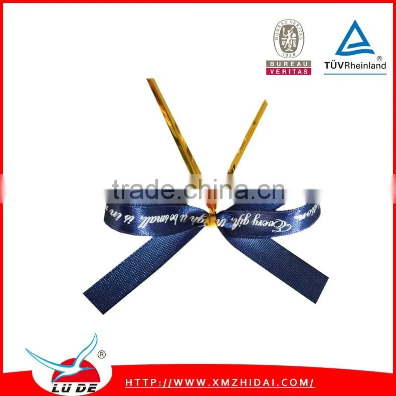 2015 Wholesale satin pre-tied ribbon bows for gift packing
