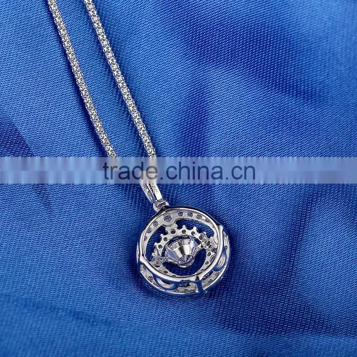 Flsah Christmas Gift Bling Summner Dancing Stone Pendant Necklace Jewelry SPG924W