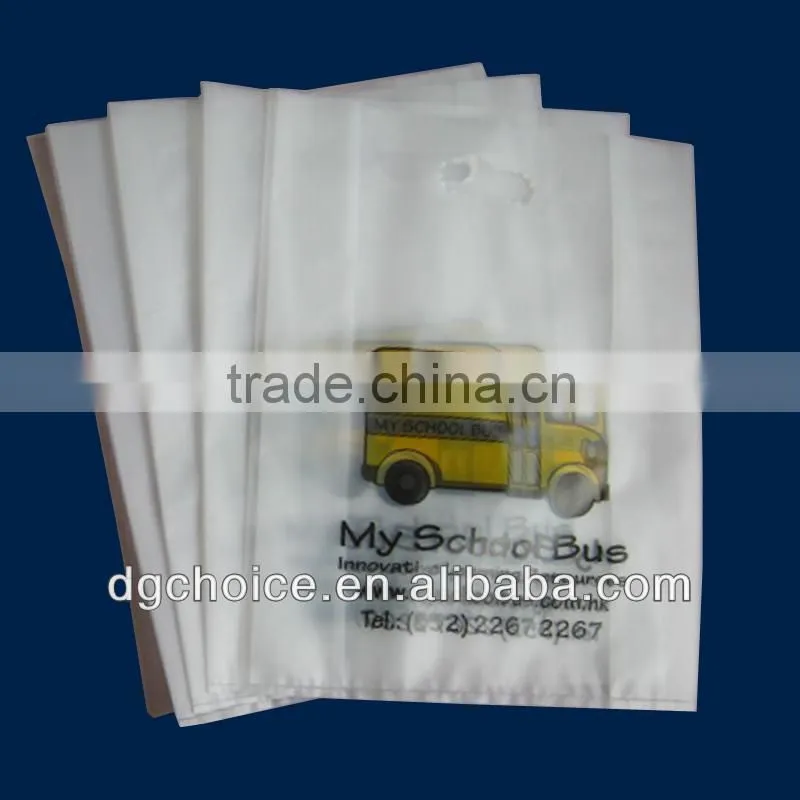 Best selling free sample hot design in Guangzhou plastic die cut carry bag