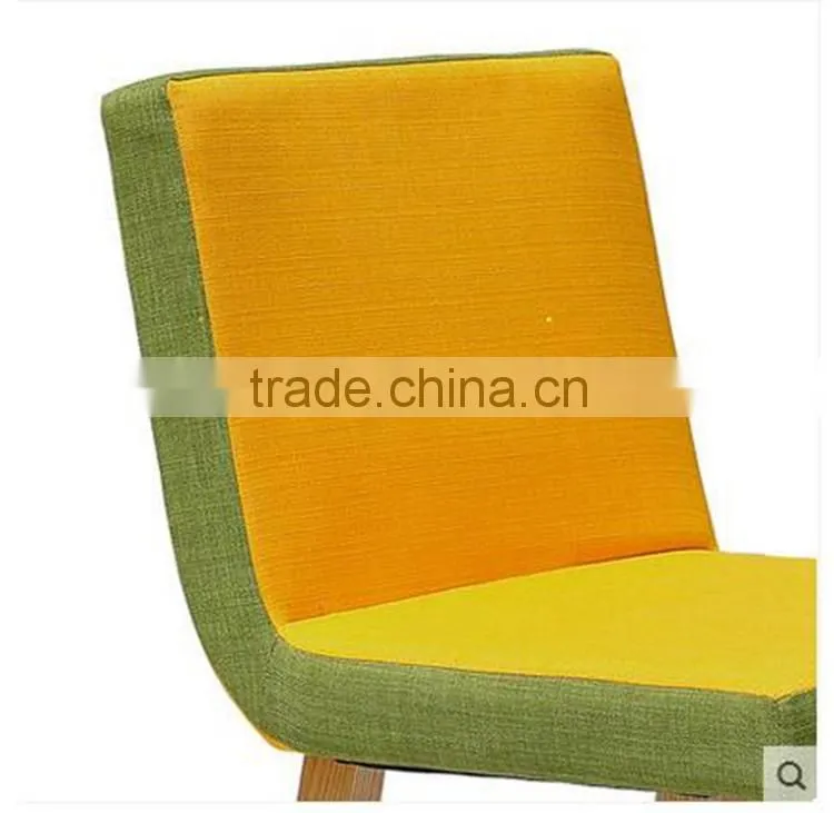 yellow fabric upholster wood leg chair store furniture
