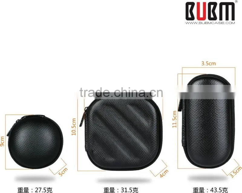 2016 BUBM Eva Zippered hard Earphone case Earbuds carry case wholesale