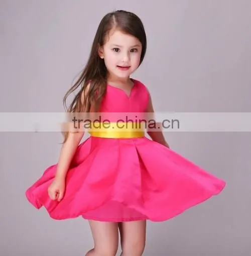 2016 Europe market sleeveless kids clothes girls dresses summer stylish kids beautiful model dresses