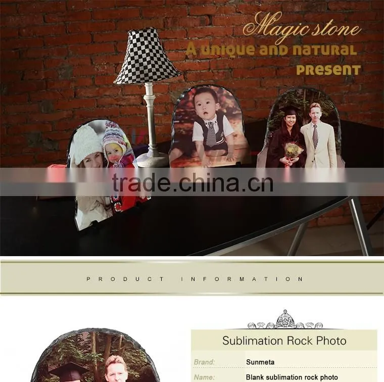 High Quality Photo Frame Sublimation Slate Photo Stone Photo Rock