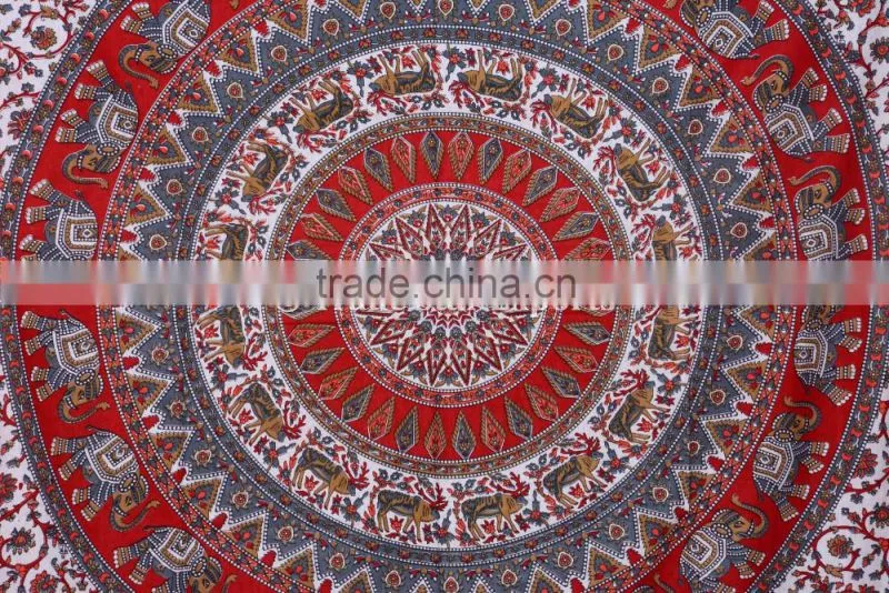 Twin Size Ombre Mandala With Elephant Wall Art Psychedelic Boho Hippie Wall Decor Tapestry