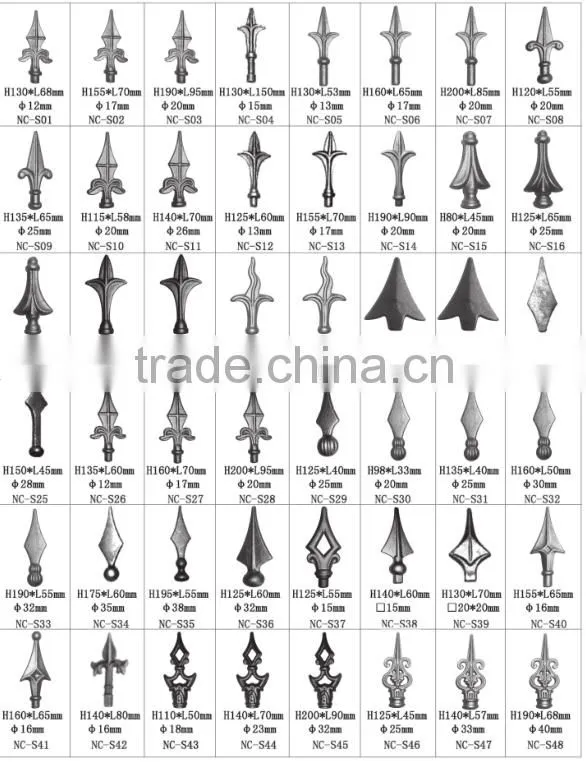 Alibaba china latest wrought iron components scroll panels, ornament welding fence parts
