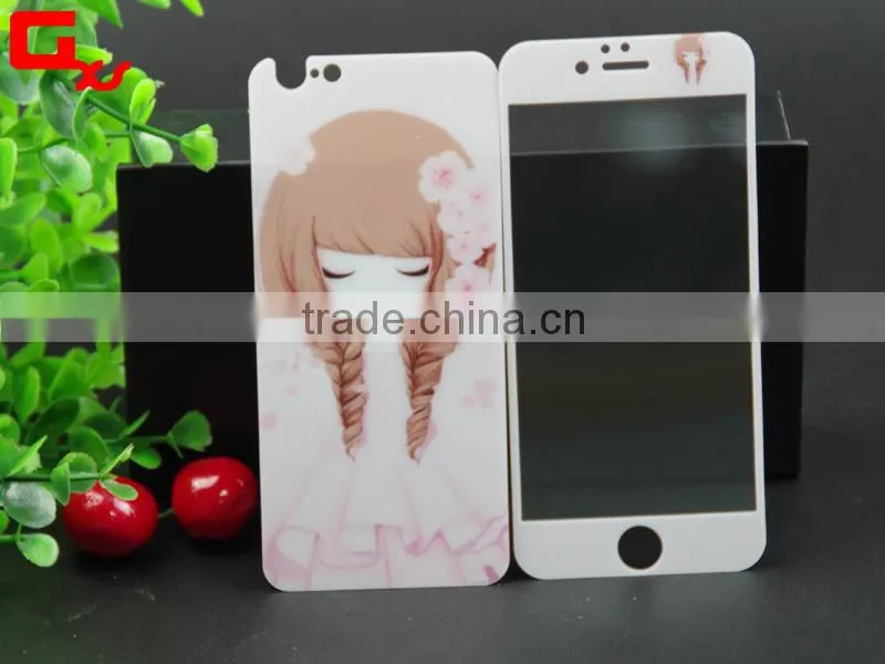 9H 3D full cover mobile phone screen protector color tempered glass screen protector for iphone 6