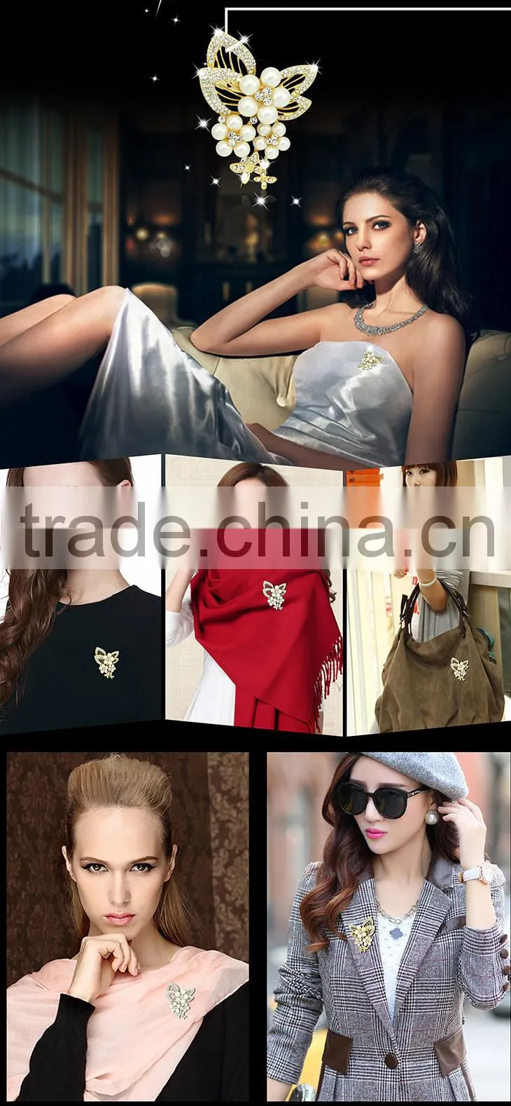 Fashion design best quality cheap crystal wedding brooch bulk rhinestone brooch