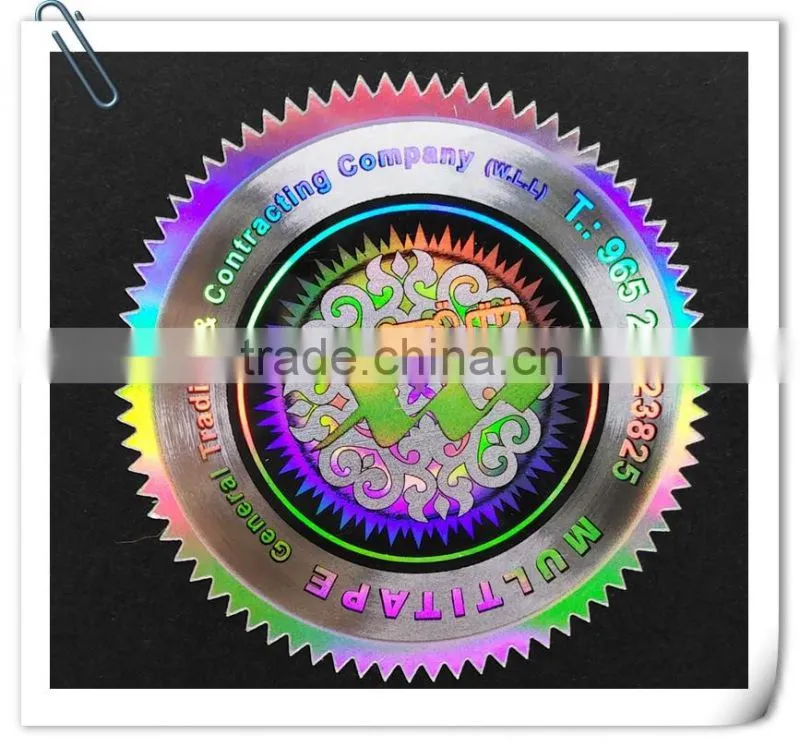 Custom Design Hologram anti-counterfeit waterproof sticker